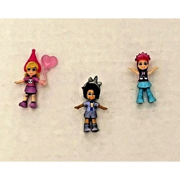 Polly Pocket 3 Mini Dolls 6 Mini Accessories Replacement‎ Parts Imaginative Play - Picture 2 of 8